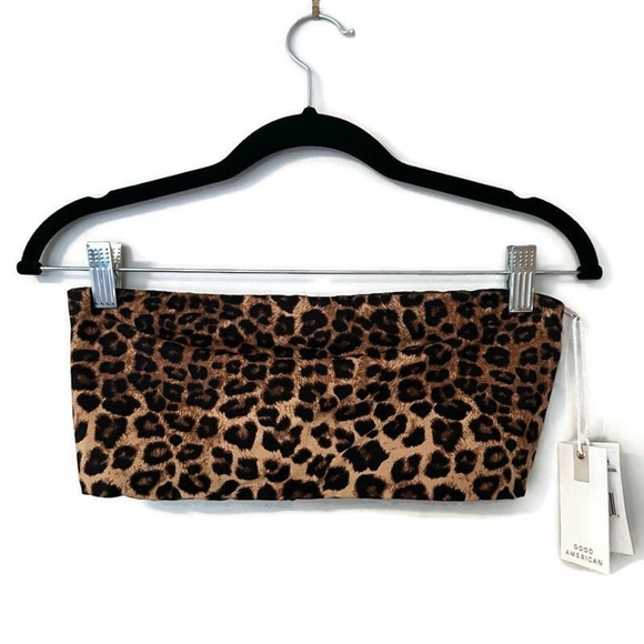 NWT Good American Reversible Leopard Better Band Bikini Swim Top, Sz 3, Large - Picture 3 of 8
